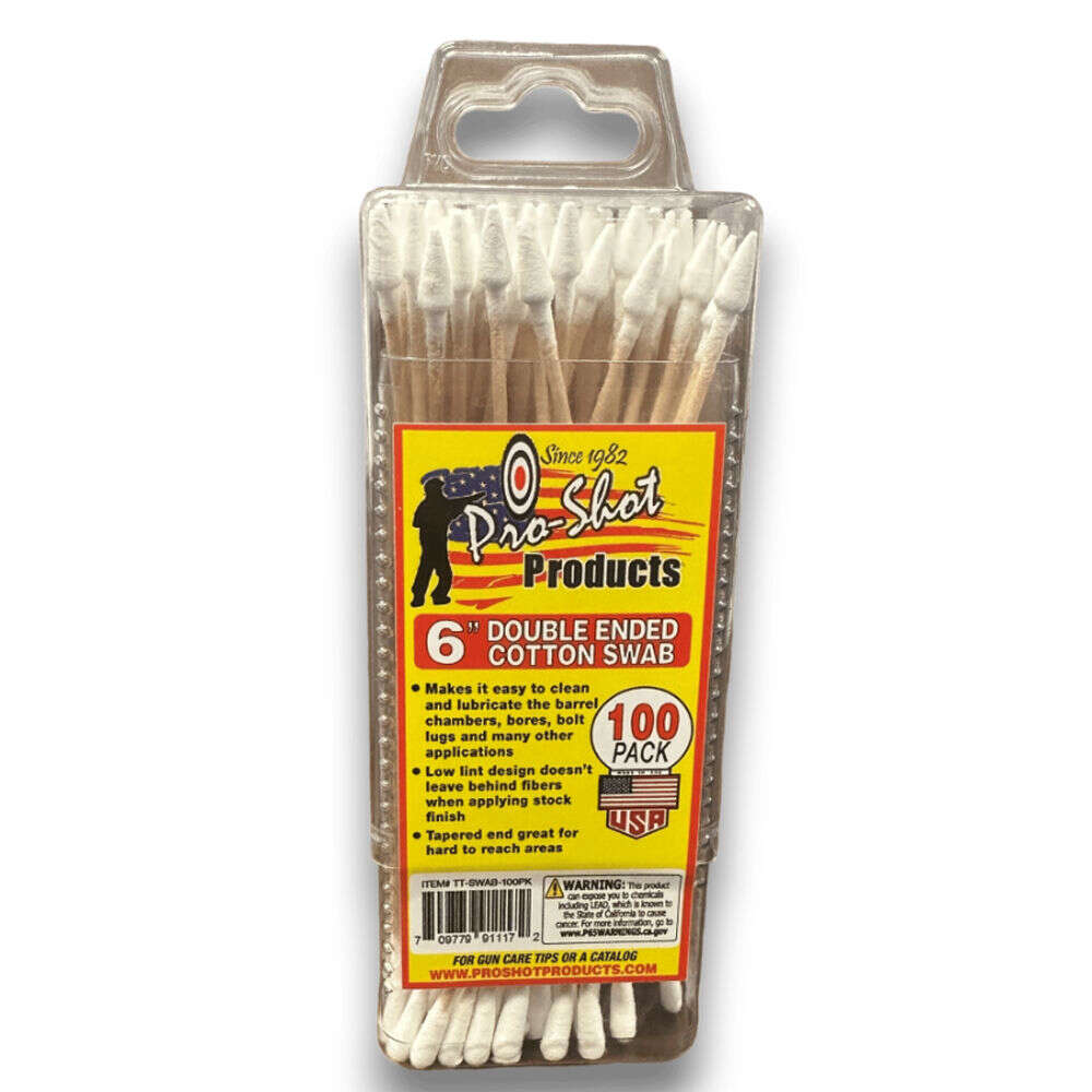 Cleaning Equipment Pro Shot Products Cotton Swab PRO-SHOT DBL END COTTON SWAB 100PK